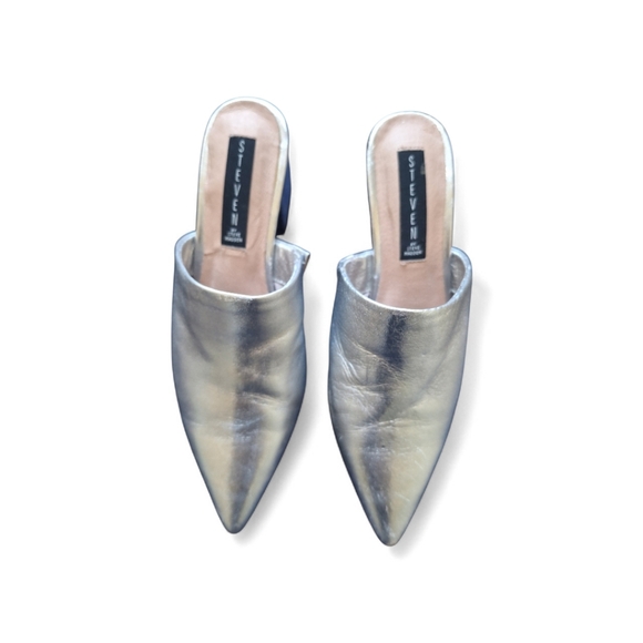 Steve Madden Shoes - Steve Madden Metallic Silver Women's Mules 8 1/2
